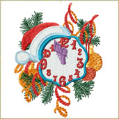Christmas Clock Embroidery Design Embroidery Design